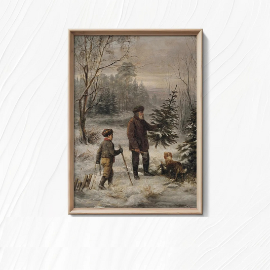 Vintage Rustic Christmas Art – Winter Printable Wall Decor