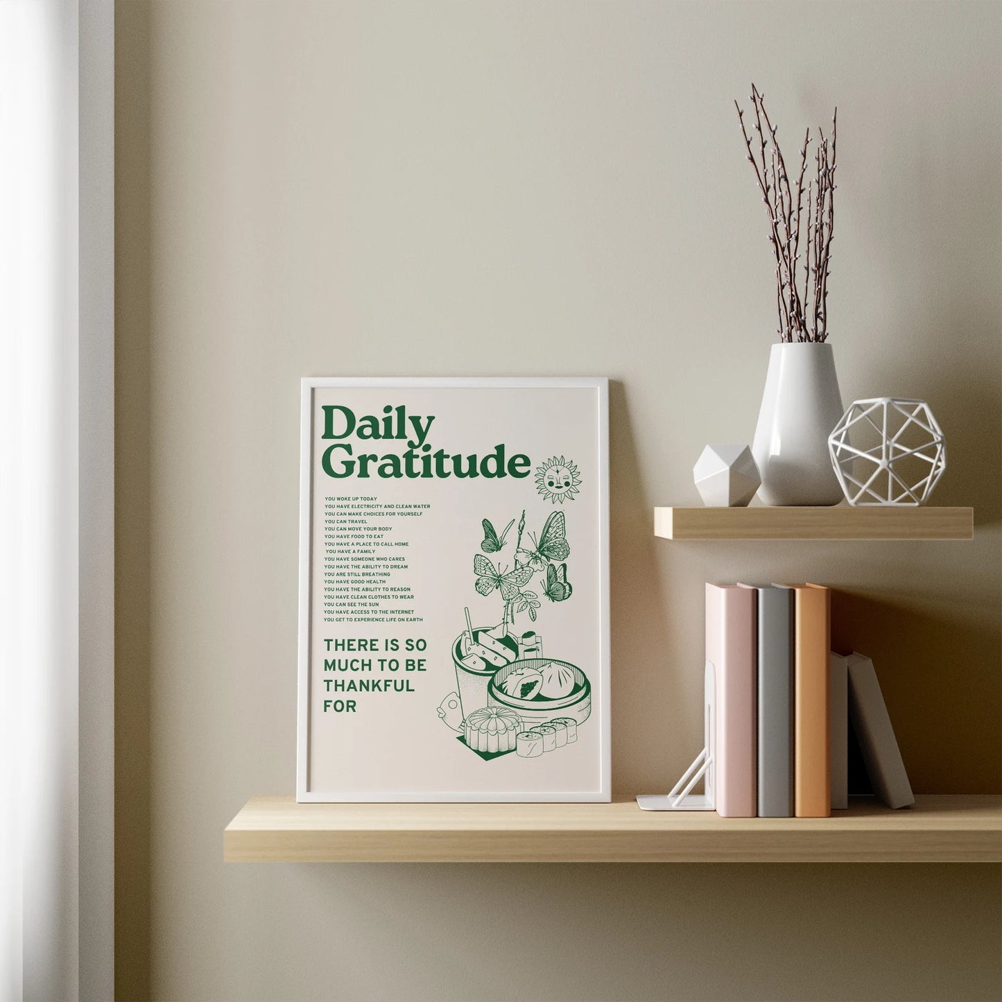 Green Retro Quote Print – Large Wall Art Digital Download