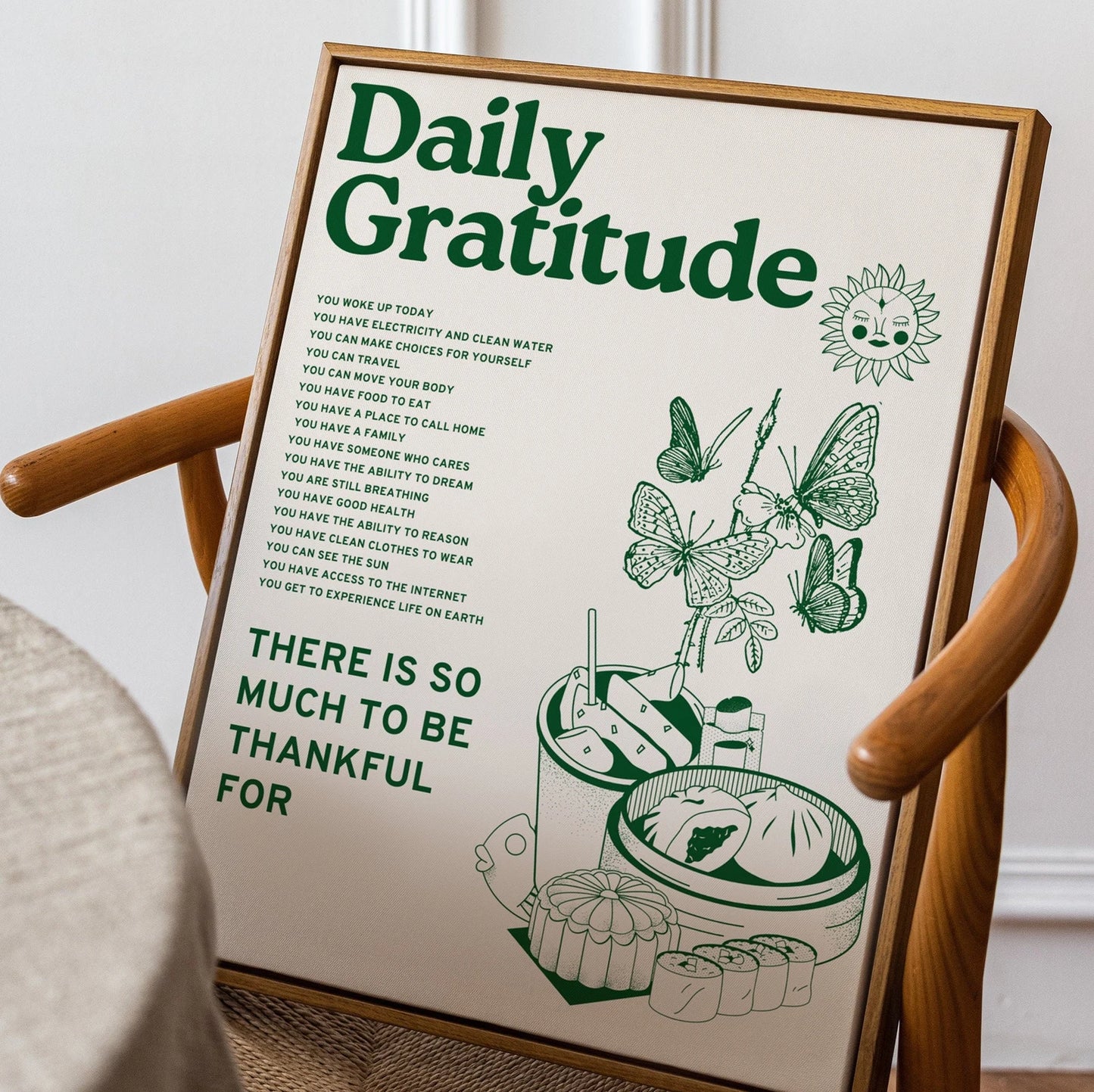 Green Retro Quote Print – Large Wall Art Digital Download