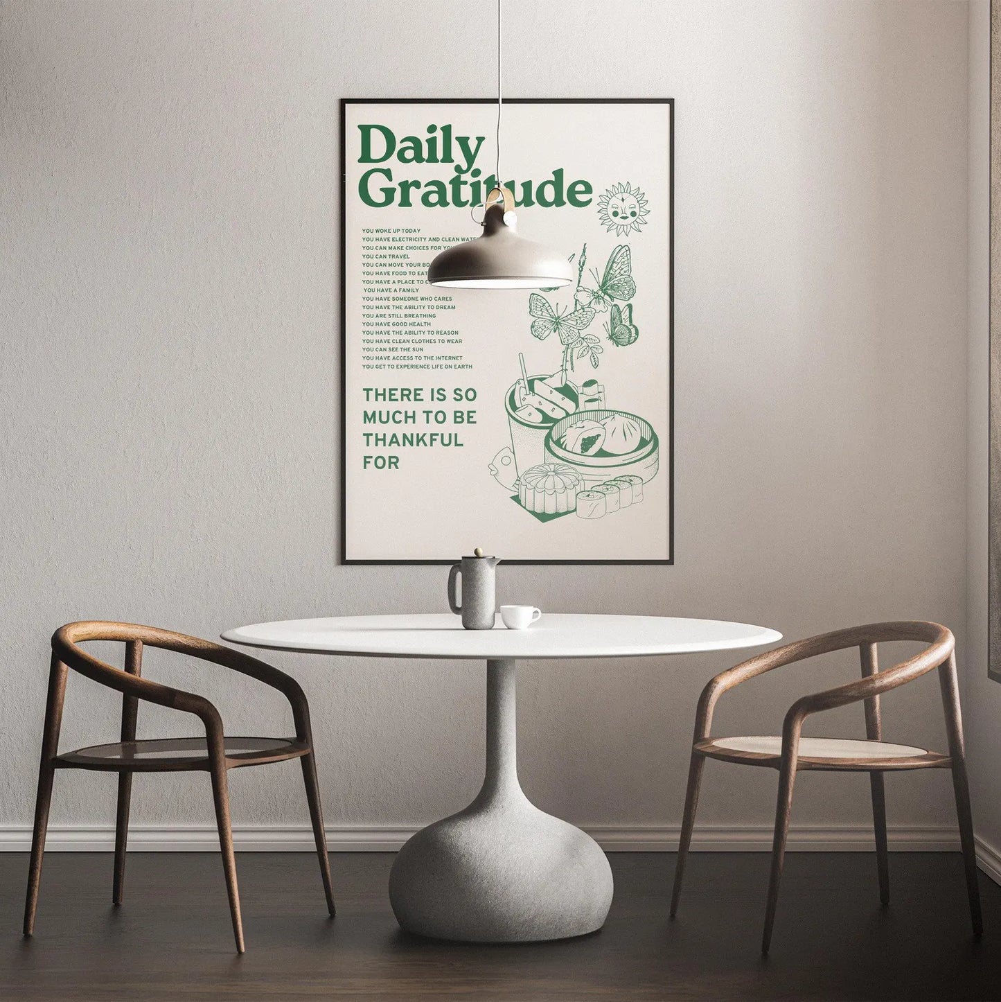 Green Retro Quote Print – Large Wall Art Digital Download
