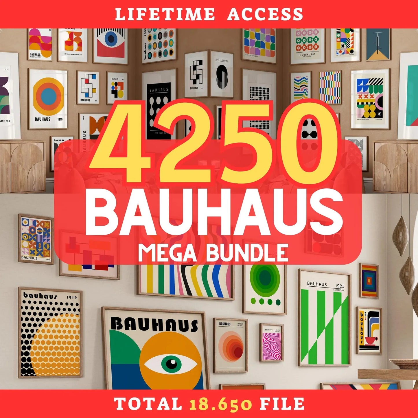 4250+ Bauhaus Poster Bundle – Mid Century Modern Printable Wall Art